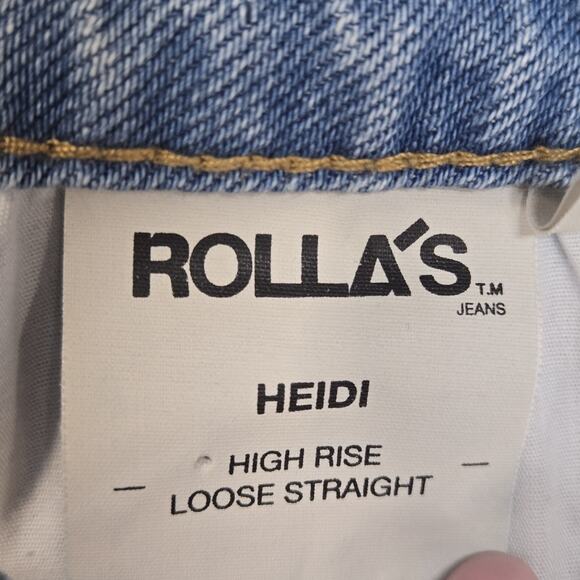 Rolla's Jeans Womens 27 Heide High Rise Loose Straight Light Wash Organic Cotton - Picture 6 of 12